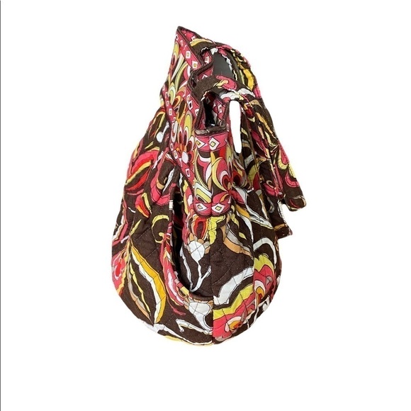 Vera Bradley Puccini Pattern Morgan Style Shoulder Bag Brown Pink Yellow White - Picture 3 of 14